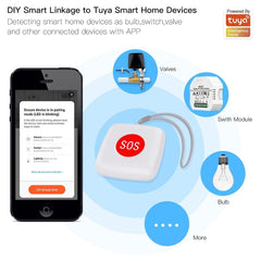 SOS Button Sensor Alarm Elderly Children Alarm Emergency Help Switch Tuya Smart Life App Remote Control