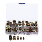 100Pcs M3/M4/M5/M6/M8 Zinc Plated Rivet Nut Threaded Countersunk Head Insert Nut Tool Kits