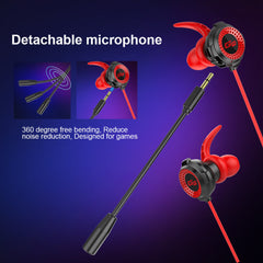 Wired Earphone 10MM Dynamic Noise Reduction HD Calling Earbuds 3.5MM In-Ear E-sports Gaming Headset with Detachable Mic