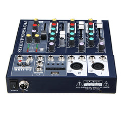 4 Channel USB Bluetooth Audio Mixer with Reverb Effect for Home Karaoke Live Stage Performance