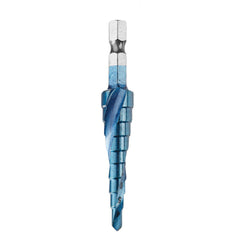 3Pcs 1/4 Inch Hex Shank HSS Blue-plated Step Drill Bit Set Spiral Groove Hole Cutter Tools 4-12/4-20/4-32mm