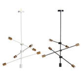 6 Heads Flush Mount Ceiling Light Chandelier, Modern Minimalism Metal Base Pendant Ceiling Lamp Hanging Lighting Fixture