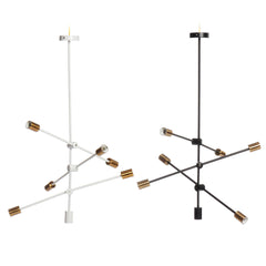 6 Heads Flush Mount Ceiling Light Chandelier, Modern Minimalism Metal Base Pendant Ceiling Lamp Hanging Lighting Fixture