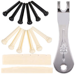 Guitar Parts 1PC Guitar Saddle/Guitar Nut/Pin Puller 12 PCS Bridge Pins