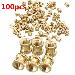M3BN2 100pcs M3x5x5mm Metric Threaded Brass Knurl Round Insert Nuts