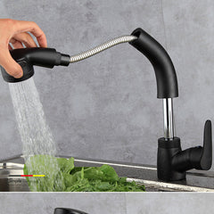 Kitchen Mixer Taps Pull Out 360 Swivel Spout Spray Sink Basin Brass Faucet