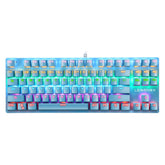 87 Keys Wired Mechanical Keyboard Blue Switch Waterproof 19 RGB Backlight Gaming Keyboard for Windows XP/7/8/10