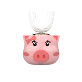 Kids 2-12Y Ultrasonic Electric Toothbrush U-Shaped Toothbrush Blue Light 60S Automatic Tooth Brush 5 Gears USB Rechargeable