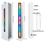 Sound Control RGB Pickup Atmosphere Light APP Control Music Ambient LED Night Light Bar Car Atmosphere Colorful Tube Lamp