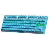 87 Keys Mechanical Keyboard USB Wired Hot Swappable Blue Swtich Colorful LED Backlight Gaming Keyboard for Gaming Typing Office