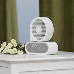 Portable Desktop Fan Wireless Compatible Charging Time Display Low Noise for Home Office