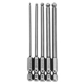 5pcs 2.5/3/4/5/6mm 100mm Magnetic Ball Screwdriver Bits 1/4 Inch Hex Shank