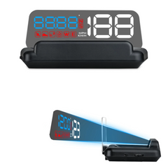 HUD Head Up Display High Definition Speedometer Car Safe Driving Computer Speed and Voltage Alarm 3D Reflection