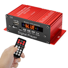 12V Car Audio Stereo Power Hi-Fi Amplifier Bluetooth FM Radio 2CH 200W Support FM AUX SD U disk