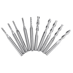 10pcs Milling Cutter 5ps 1.5mm End Mill and 5pcs Double Flutes 3.175x17mm