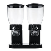 Double Cup Dry Food Dispenser Transparent Body for Cereal Grains Rice