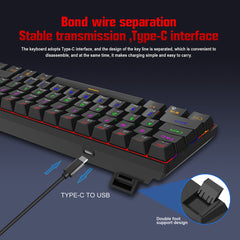 Mechanical Keyboard 61 Keys Triple Mode Wireless Bluetooth 5.0 2.4GHz Type-C Wired Blue Switch RGB Backlit Gaming Keyboard