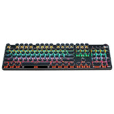 Mechanical Keyboard 104 Round Keys Plated Blue Switch RGB Backlit USB Wired Gaming Keyboard for Desktop Laptop Gamer