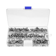 180Pcs M5 Hex Socket Thin Head Screw Low P rofile 10-20mm Bolts Assortment Set 304 Stainless Steel