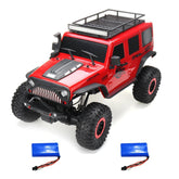 1/10 2.4G 4X4 Crawler RC Car Desert Mountain Rock Vehicle Models With Two Motors LED Head Light Two Battery