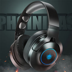 Gaming Headset 3.5mm Wired/Wireless Bluetooth5.0 40mm Driver LED Light Over-ear Headphone with Mic for Computer PC PS3/4