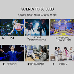 6 Channel Bluetooth DJ HD Mic Audio Mixer Control LED Digital Display Music Stream with USB Interface