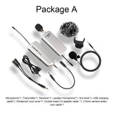 Camera Microphone Wireless Lavalier Mic For Asmr DSLR Interview Live Recording Lithium Battery 50m Range