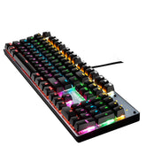 Wired Mechanical Keyboard 104 Keys RGB Backlight Blue Switch Waterproofd USB Gaming Keyboard for Laptop Desktop PC