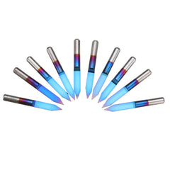 10pcs 0.1mm 0.2mm 40 Degree Engraving Bit Blue Nano Coated Carbide Flat Bottom PCB Engraving Bit CNC Router Tool