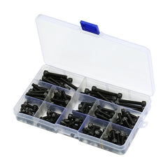 140Pcs M5 12.9 Grade Carbon Steel Hex Socket Cap Head Screw Bolt 6-35mm Set