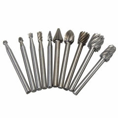 10pcs HSS Router Bit Burr For Dremel and Rotary Engraving Wood Working Tool