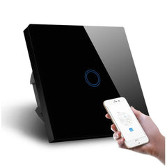Standard Smart Light Switch WiFi 1 Gang Wireless Touch Sensor Remote Control Smart Switch with Power Statistics Function