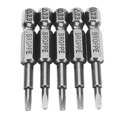 5pcs 2.3 1/4 Inch Hex Magnetic Triangle 50mm Screwdriver Bits Set