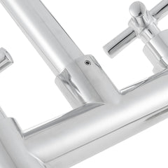 Modern Kitchen Sink Faucet Hot Cold Mixer Taps Swivel Spout Dual Lever Tap Mono Chrome