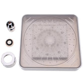 6 Inch ABS Square Showerhead 360 Adjustable Top Spray Water Temperature Controlled 7 Colors LED Auto Changing Shower Head