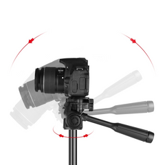 Adjustable Height Tripod Stand 3-Way Hydraumatic Head Universal 1/4 Mounting
