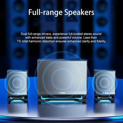 Bluetooth 5.0 Speaker Hi-Fi Stereo Bass USB Subwoofer Music Boombox Desktop Laptop LED Light Altavoces U Disk/AUX/TWS/TF/SD Card Player