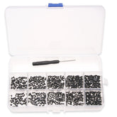 500PCS Mini KM Countersunk Head Cross Phillips Screws M2-M3 Series Black Machine Screw Distribution Installation Tool