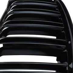 Pair Gloss Black Double Slat Sport Kidney Grille Grill Set