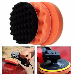 180mm Flat/Wave Sponge Polishing Waxing Buffing Pad Abrasive Tool, Pack 10