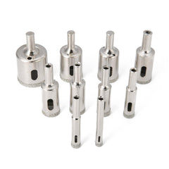 10pcs Diamond Drill Bit Set 6mm to 30mm Diamond Tools Hole Saw Cutter for Glass