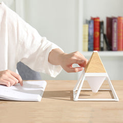 Diffuser LED Night Light USB Interface Charging Wall Lamp Art Pyramid Shape 2200mAh Battery Life