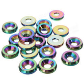 20PCS Billet Aluminum Fender Bumper Washer Engine Bay Dress Up Kit Neo Chrome