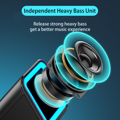 Bluetooth 5.0 Speaker 2.1 Channel Wireless Soundbar Subwoofer with Independent Heavy Bass Unit Hi-Fi Stereo Sound for Laptop PC Theater TV Aux 3.5mm