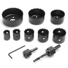 11pcs Hole Saw Cutter Set 19-64mm Carbon Steel for Wood Metal Cutting