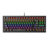 87 Keys Mechanical Keyboard Wired Rainbow Backlight Blue Switch Gaming Keyboard for Laptop Computer PC Gamer