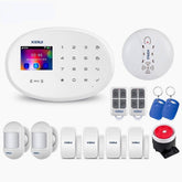 WIFI GSM Smart Home Security Alarm System with 2.4 Inch TFT Touch Panel APP Control Wireless Sensor Burglar Smoke Detector