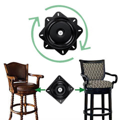 4Pcs 7 Inch Bar Stool Swivel Plate Replacement 360 Rotation Square Swivel Mechanism Turntable Replacement Accessories for Recliner Chair Furniture