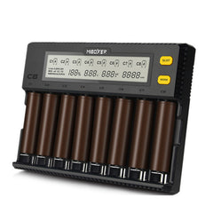8 Slots Rapid Smart AA AAA 18650 Battery Charger Current Optional Overcharging Protection Adjustable Slots For Most Batteries