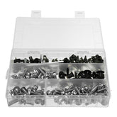 198PCS Motorcycle Nylon Washer KitFairing Bolts Screws Retainer Fastener Clips